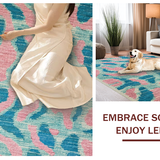 Ultra Soft Area Rug, Non Slip, Stain Resistant, Washable Area Rugs for Living Room, Bedroom, Abstract Animal-Inspired Design(Blue)