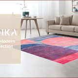 Ultra Soft Area Rug, Non Slip, Stain Resistant, Washable Area Rugs for Living Room, Bedroom, Dynamic Modern Boho Colorful Pattern(Pink)