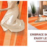 Ultra Soft Area Rug, Non Slip, Stain Resistant, Washable Area Rugs for Living Room, Bedroom, Chic Warm Toned Decor Accent(Orange)