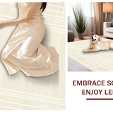 Ultra Soft Area Rug, Non Slip, Stain Resistant, Washable Area Rugs for Living Room, Bedroom, Sleek Ivory Tiled Design Approach(Beige)