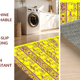 Ultra Soft Area Rug, Non Slip, Stain Resistant, Washable Area Rugs for Living Room, Bedroom, Rustic Earth Tone Festivity Theme(Yellow)