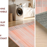 Ultra Soft Area Rug, Non Slip, Stain Resistant, Washable Area Rugs for Living Room, Bedroom, Elegant Soft Pink Diamond Motif(Orange)
