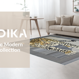 Ultra Soft Area Rug, Non Slip, Stain Resistant, Washable Area Rugs for Living Room, Bedroom, Minimalist Grey Animal Motif(Black)