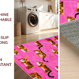 Ultra Soft Area Rug, Non Slip, Stain Resistant, Washable Area Rugs for Living Room, Bedroom, Cheerful Cartoon Animal Plush Rug(Pink)