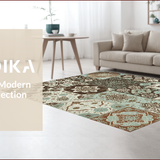 Ultra Soft Area Rug, Non Slip, Stain Resistant, Washable Area Rugs for Living Room, Bedroom, Boho Floral Patchwork Living Room Non Slip Rug(Brown)