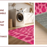 Ultra Soft Area Rug, Non Slip, Stain Resistant, Washable Area Rugs for Living Room, Bedroom, Soft Modern Leopard Print Nursery Rug(Pink)