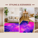 Ultra Soft Area Rug, Non Slip, Stain Resistant, Washable Area Rugs for Living Room, Bedroom, Illuminated Cosmic Harmony Design(Pink)