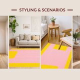 Ultra Soft Area Rug, Non Slip, Stain Resistant, Washable Area Rugs for Living Room, Bedroom, Lively Fun Schoolgirl Expression(Yellow)