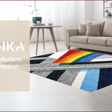 Ultra Soft Area Rug, Non Slip, Stain Resistant, Washable Area Rugs for Living Room, Bedroom, Abstract Ultra-Thin Geometric(Gray)