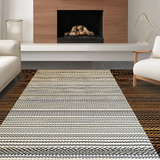 Ultra Soft Area Rug, Non Slip, Stain Resistant, Washable Area Rugs for Living Room, Bedroom, Stylish Neutral Palette Pattern(Brown)