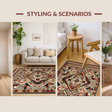 Ultra Soft Area Rug, Non Slip, Stain Resistant, Washable Area Rugs for Living Room, Bedroom, Whimsical Bright Boho Composition(Gray)