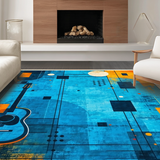 Dynamic Geometric Guitar Artwork(Blue)