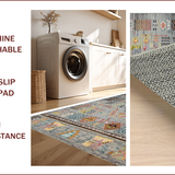 Ultra Soft Area Rug, Non Slip, Stain Resistant, Washable Area Rugs for Living Room, Bedroom, Chic Vintage Textured Patterns(Gray)