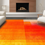 Ultra Soft Area Rug, Non Slip, Stain Resistant, Washable Area Rugs for Living Room, Bedroom, Sleek Modern Multicolor Design Element(Orange)