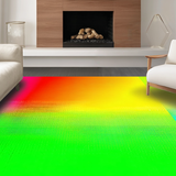 Ultra Soft Area Rug, Non Slip, Stain Resistant, Washable Area Rugs for Living Room, Bedroom, Playful Fuzzy Rainbow Wave Motif(Red)