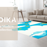 Ultra Soft Area Rug, Non Slip, Stain Resistant, Washable Area Rugs for Living Room, Bedroom, Delightful Animal Friends in Flight(Blue)
