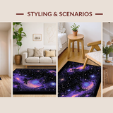 Ultra Soft Area Rug, Non Slip, Stain Resistant, Washable Area Rugs for Living Room, Bedroom, Radiant Nebula Swirl Composition(Purple)