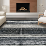 Ultra Soft Area Rug, Non Slip, Stain Resistant, Washable Area Rugs for Living Room, Bedroom, Contemporary Black and White Area Rug:  Striped Home Decor Carpet(Gray)