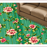 Ultra Soft Area Rug, Non Slip, Stain Resistant, Washable Area Rugs for Living Room, Bedroom, Vintage Floral Bedroom Low Pile Soft Carpet(Green)