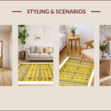 Ultra Soft Area Rug, Non Slip, Stain Resistant, Washable Area Rugs for Living Room, Bedroom, Modern Tribal High Traffic Kitchen Area Carpet(Yellow)