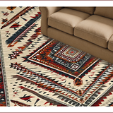 Ultra Soft Area Rug, Non Slip, Stain Resistant, Washable Area Rugs for Living Room, Bedroom, Rustic Tribal Patterned Aesthetic(Beige)