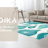 Ultra Soft Area Rug, Non Slip, Stain Resistant, Washable Area Rugs for Living Room, Bedroom, Coastal Striped Seafoam Aesthetic(Green)