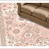 Ultra Soft Area Rug, Non Slip, Stain Resistant, Washable Area Rugs for Living Room, Bedroom, Vintage Pink Gray Living Room Washable Rug(Beige)