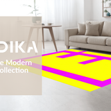 Ultra Soft Area Rug, Non Slip, Stain Resistant, Washable Area Rugs for Living Room, Bedroom, Dynamic 90s Inspired Geometric Fusion(Yellow)