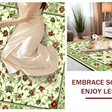 Ultra Soft Area Rug, Non Slip, Stain Resistant, Washable Area Rugs for Living Room, Bedroom, Chic Vibrant Botanical Arrangement(Ivory)