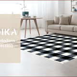 Ultra Soft Area Rug, Non Slip, Stain Resistant, Washable Area Rugs for Living Room, Bedroom, Modern Vintage Shaggy Bedroom Carpet(Black)