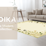 Ultra Soft Area Rug, Non Slip, Stain Resistant, Washable Area Rugs for Living Room, Bedroom, Serene Floral Fantasy Design(Beige)