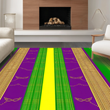 Ultra Soft Area Rug, Non Slip, Stain Resistant, Washable Area Rugs for Living Room, Bedroom, Vibrant Masquerade Ornamentation Style(Purple)