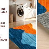 Ultra Soft Area Rug, Non Slip, Stain Resistant, Washable Area Rugs for Living Room, Bedroom, Radiant Fluid Color Harmony(Orange)