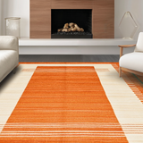 Ultra Soft Area Rug, Non Slip, Stain Resistant, Washable Area Rugs for Living Room, Bedroom, Vibrant Earthy Geometric Motif(Orange)
