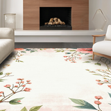 Ultra Soft Area Rug, Non Slip, Stain Resistant, Washable Area Rugs for Living Room, Bedroom, Lively Bright Nature Inspired Design(Pink)