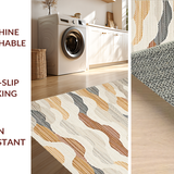 Whimsical Earth Tones Wavy Design(Beige)