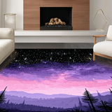 Ultra Soft Area Rug, Non Slip, Stain Resistant, Washable Area Rugs for Living Room, Bedroom, Charming Planetary Pattern Play(Purple)