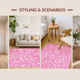Ultra Soft Area Rug, Non Slip, Stain Resistant, Washable Area Rugs for Living Room, Bedroom, Eclectic Soft Pink Quote Decor(Beige)