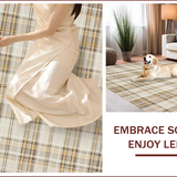 Ultra Soft Area Rug, Non Slip, Stain Resistant, Washable Area Rugs for Living Room, Bedroom, Elegant Neutral Geometric Texture(Beige)