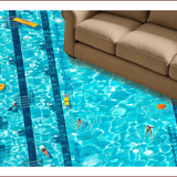 Ultra Soft Area Rug, Non Slip, Stain Resistant, Washable Area Rugs for Living Room, Bedroom, Swimming Pool Print Shaggy(Blue)