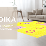 Ultra Soft Area Rug, Non Slip, Stain Resistant, Washable Area Rugs for Living Room, Bedroom, Charming Cartoon-Inspired Decor(Yellow)
