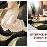 Ultra Soft Area Rug, Non Slip, Stain Resistant, Washable Area Rugs for Living Room, Bedroom, Bold Dynamic Symmetrical Style(Gold)