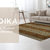 Ultra Soft Area Rug, Non Slip, Stain Resistant, Washable Area Rugs for Living Room, Bedroom, Stylish Minimalist Leopard Concept(Brown)