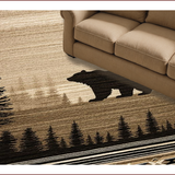 Ultra Soft Area Rug, Non Slip, Stain Resistant, Washable Area Rugs for Living Room, Bedroom, Nature-Inspired Lodge Aesthetic(Beige)