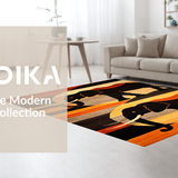 Ultra Soft Area Rug, Non Slip, Stain Resistant, Washable Area Rugs for Living Room, Bedroom, Striking Sunset Gradient Motif(Brown)