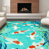 Brightly Colorful Pond Scene(Blue)