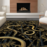 Vibrant Retro Snakes and Leaves(Black)