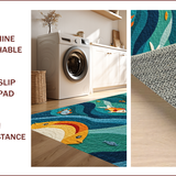 Ultra Soft Area Rug, Non Slip, Stain Resistant, Washable Area Rugs for Living Room, Bedroom, Unique Coastal Theme Kitchen Rug Stain Resistant(Blue)