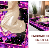 Ultra Soft Area Rug, Non Slip, Stain Resistant, Washable Area Rugs for Living Room, Bedroom, Striking Colorful Optical Illusion(Purple)
