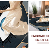 Ultra Soft Area Rug, Non Slip, Stain Resistant, Washable Area Rugs for Living Room, Bedroom, Boho Evil Eye Soft Cotton Runner(Blue)